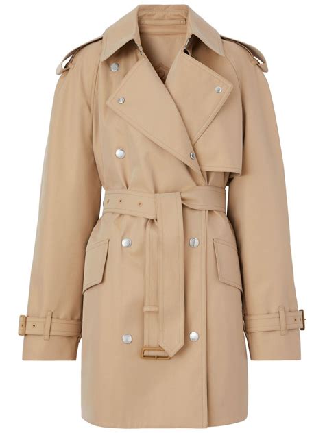 Burberry Bonded Cotton Gabardine Trench Coat Brown Farfetch Uk