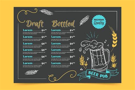 Free Vector Hand Drawn Beer Menu Template