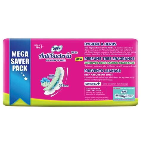 Sofy Anti Bacteria Sanitary Napkin Super XL 44 Pads JioMart