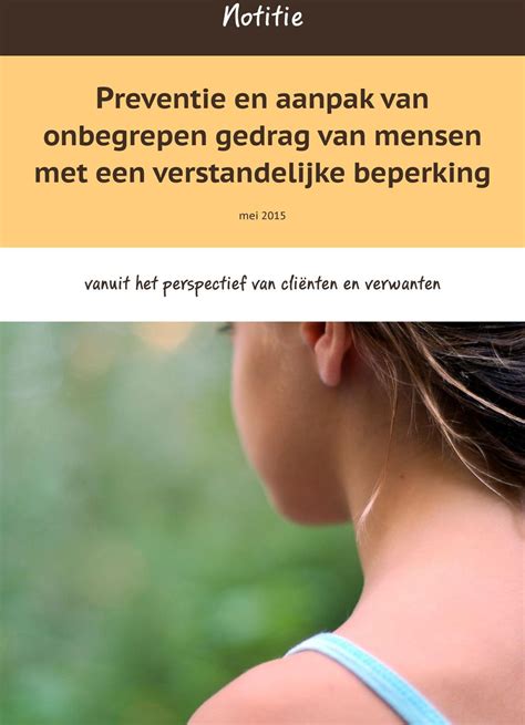 Notitie Preventie En Aanpak Van Onbegrepen Gedrag Van Mensen Met Een