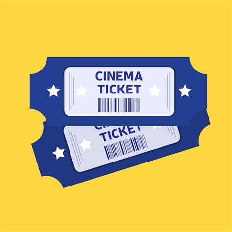 Dos Entradas De Cine Aislado Sobre Fondo Amarillo Ilustraci N