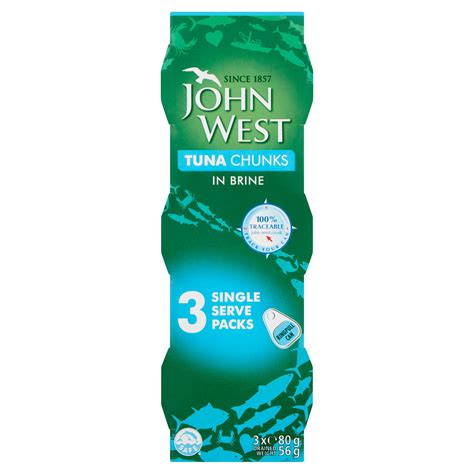 John West Tuna Chunks In Brine 3 X 80g Tinned Fish Seafood