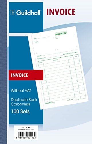 Pukka Invoice Duplicate Book NCR Carbonless 1 100 Amazon Co Uk