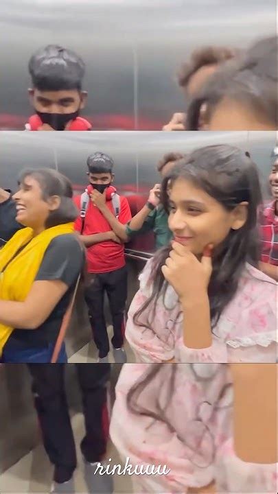 Lift Prank Cute Girl Reaction😂🤣 Shorts Comedy Liftprank Rinkuuu