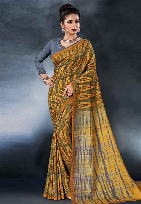 Yellow Tussar Silk Saree With Blouse 161842 Tussar Silk Saree Saree