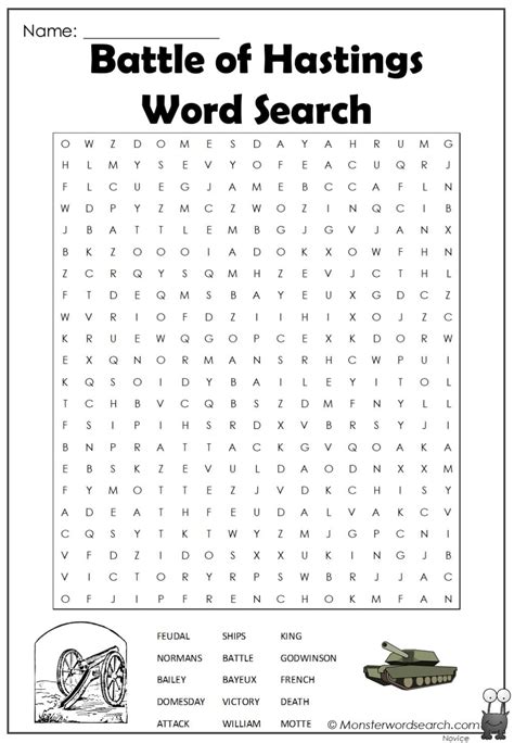 Battle Of Hastings Word Search Monster Word Search