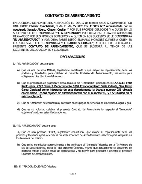 Introducir 116 Imagen Modelo De Contrato De Arrendamiento De Bodega