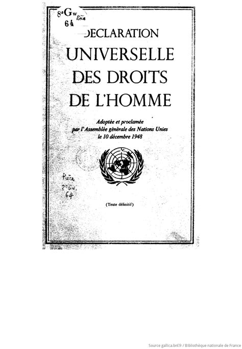 Déclaration universelle des droits de l homme adoptée et proclamée