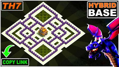 NEW BEST! TH7 Hybrid Base 2023 Copy Link | COC Town hall 7 Base Design ...