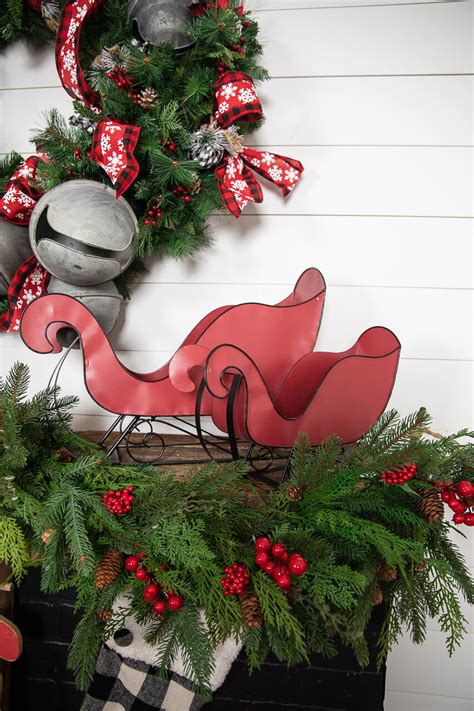 Wooden Santa Sleigh - Set of 2 - Decorator's Warehouse