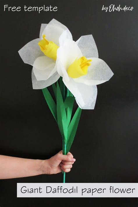 How To Make Paper Daffodils Flowers Ohoh Deco In 2021 Paper Flowers Spring Decor Easy