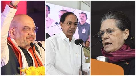 Amit Shah Vs Sonia Gandhi In Telangana As Brs Launches Counter Attack