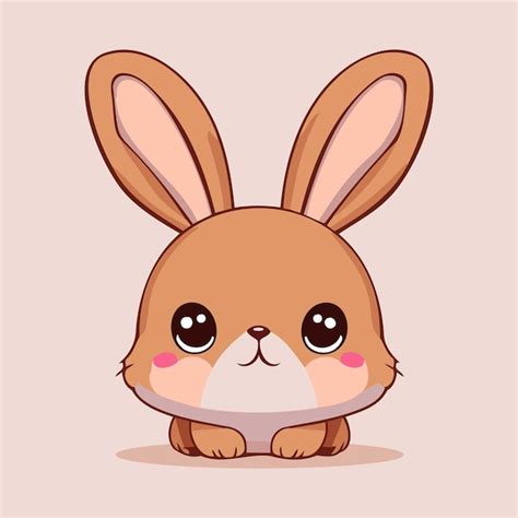 Lindo Conejo De Dibujos Animados Estilo Kawaii Car Cter Vectorial