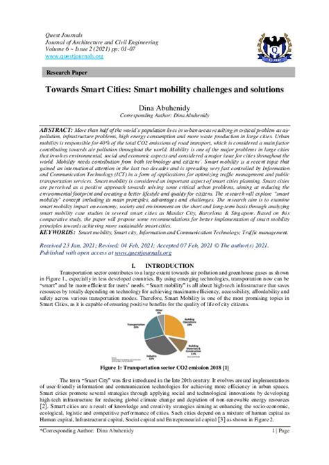 Pdf Towards Smart Cities Smart Mobility Challenges And Solutions