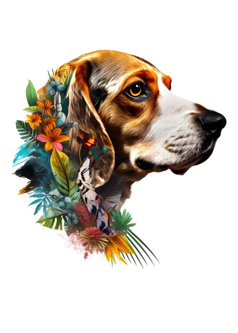 Beagle Colorful Poster Picture Metal Print Paint By Hexor Displate