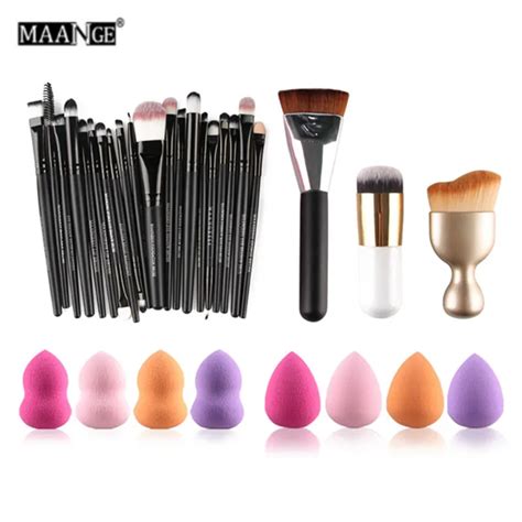 Maange 5152 20 Pcs Makeup Brushes Set 8 Pcs Makeup Sponges S Shape