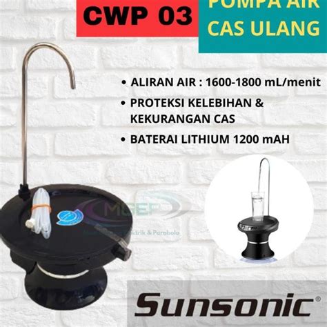 Jual Sunsonic Pompa Air Galon Elektrik Tatakan Gelas Water Pump CWP 03