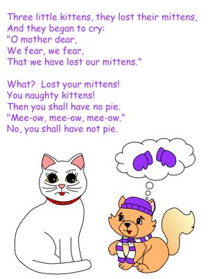 Three Little Kittens poem | Little kittens, Nursery rhymes activities ...