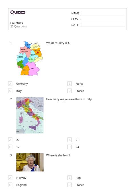 50 Countries In Europe Worksheets For 5th Grade On Quizizz Free