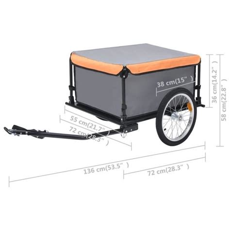 Remorque De Bicyclette Gris Et Orange Kg Lvd Cdiscount Sport