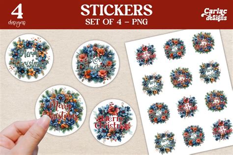 Christmas Wreath Stickers Cute Christmas Printable Stickers