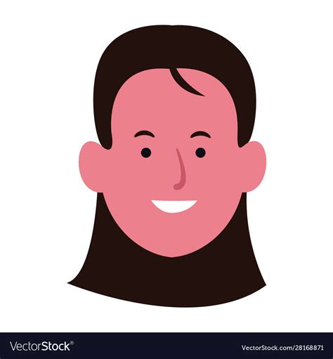 Happy Woman Smiling Icon Flat Design Royalty Free Vector