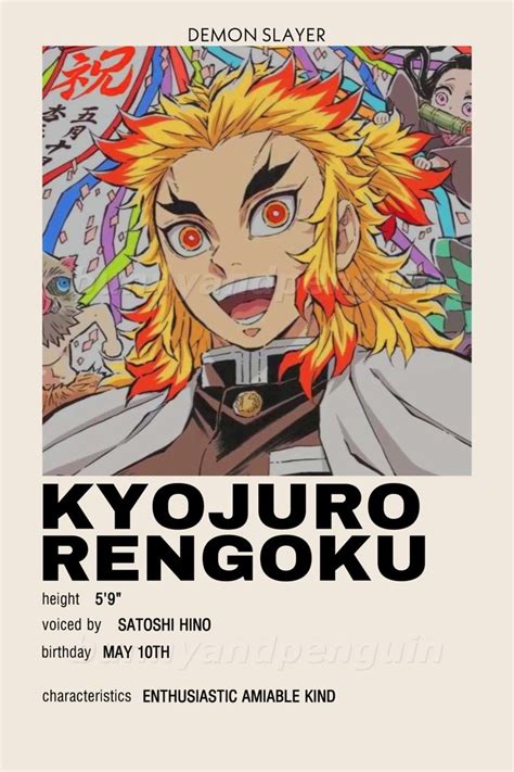 b p Kyojuro Rengoku Demon Slayer Dessin Anime Idée dessin