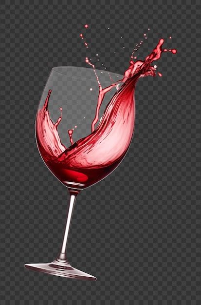 Premium Psd Wine Glass With Red Wine Splash Isolated On Transparent