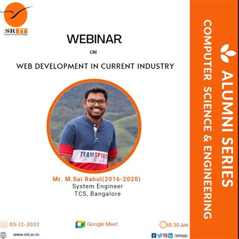 Webinar On Web Development In Current Industry Srinivasa Ramanujan