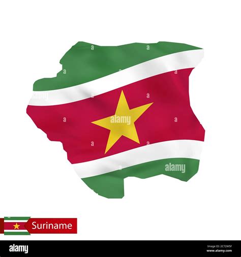 Mapa de Surinam con bandera de país Ilustración vectorial Imagen