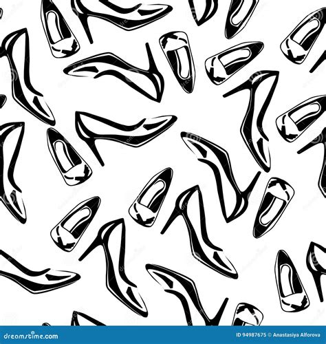 High Heels Pumps Shoes Seamless Pattern Stock Vector Illustration Of Pumps Collection 94987675