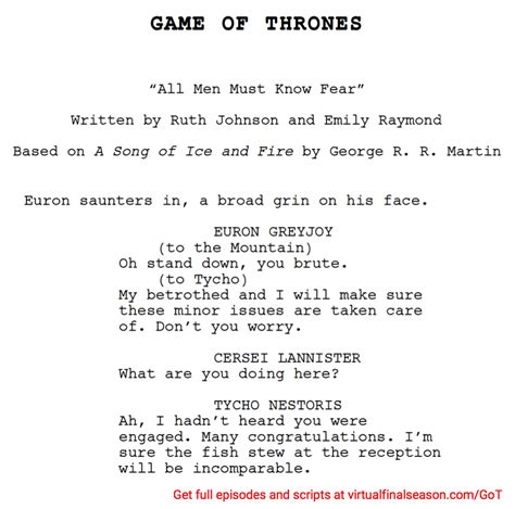 Game Of Thrones Transcript - lasopaof