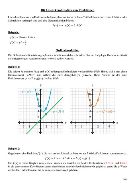 Mathe Skript Exponentialfunktion Linearkombination Von