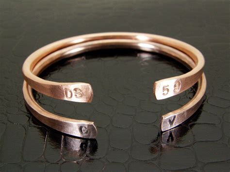 Personalized Mens Copper Bracelet Hand Stamped Copper Cuff Etsy