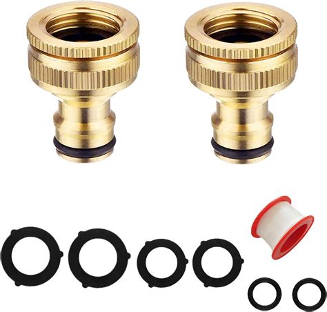 Brass Hose Tap Connectors 1 2 Inch And 3 4 2 In 1 Faucet Adapter Garden