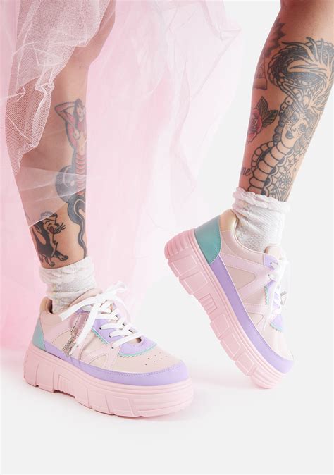 Koi Footwear Pink Aiya Platform Sneakers Dolls Kill