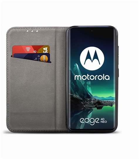 Etui Do Motorola Moto Edge 40 Neo Granatowe Zamykane