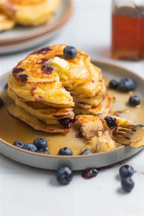 Easy And Fluffy Lemon Blueberry Pancakes Recipe Home Cooking Collective