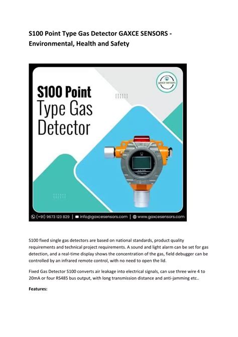 Ppt S Point Type Gas Detector Gaxce Sensors Environmental