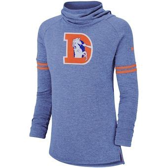 Women S Denver Broncos Nike Royal Historic Marks Long Sleeve Tri Blend