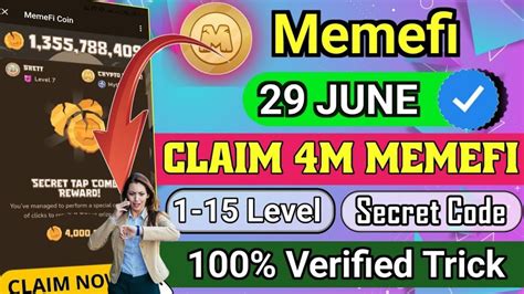 Memefi 1 15 Level Today 4 000 000 Coins Code Memefi Secret Tap