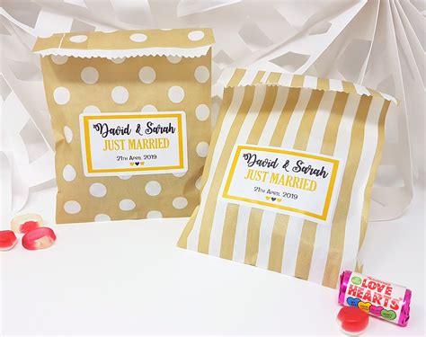 Personalised Wedding Favour Sweet Bags Sticker Birthday Candy Etsy Uk