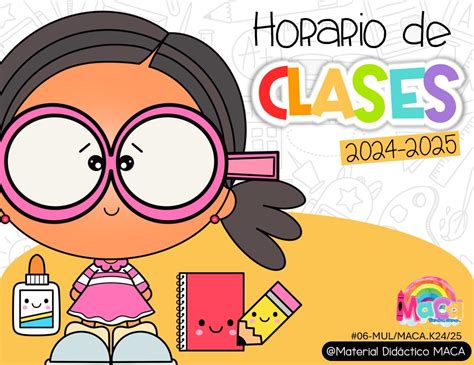 Horario Escolar Kinder Material Did Ctico Maca