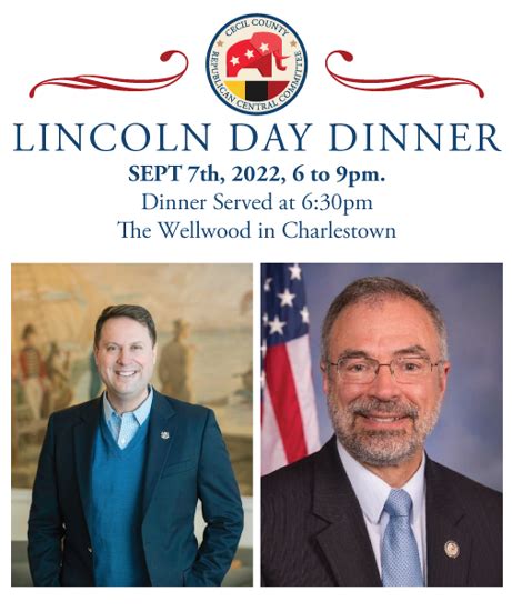 Cecil County Central Committee Gop 2022 Lincoln Day Dinner Tickets