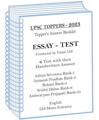 Buy Vision IAS 6 Essay Handwritten Copy Of 2023 UPSC Toppers In English