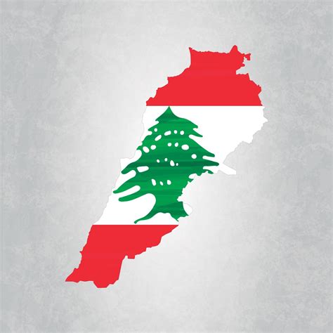 Lebanon Map With Flag 4266796 Vector Art At Vecteezy