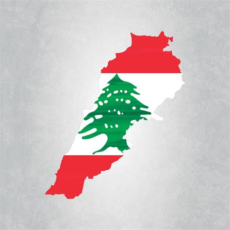 Lebanon map with flag 4266796 Vector Art at Vecteezy