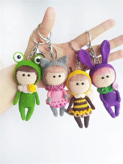 Cute Keychain Crochet Keychain Kawaii Amigurumi Doll Etsy Cute