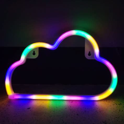 Led Cloud Neon Light Sign Night Lamp Wall Art Decorative Room Party Decor Christmas String