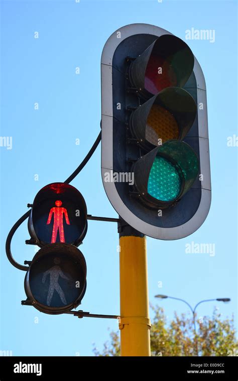 Traffic Lights With Pedestrian Light Cbd Sandton Johannesburg